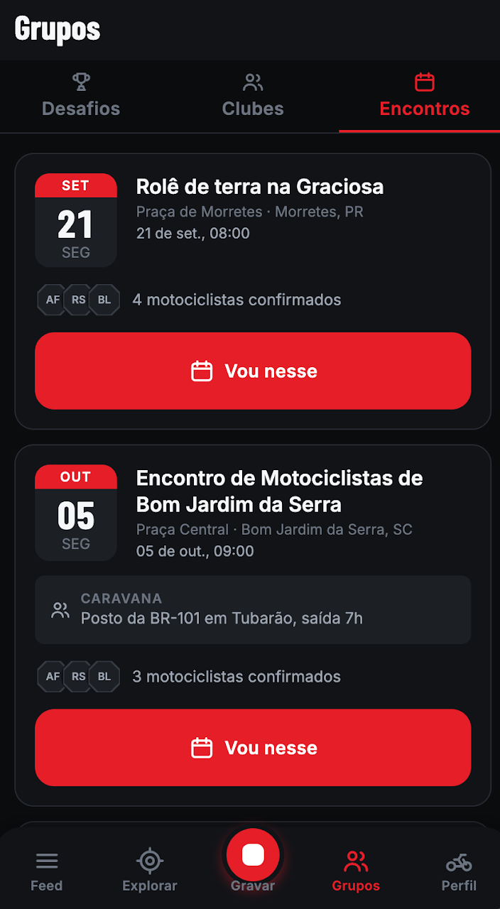 Encontros e rolês no Asfalto